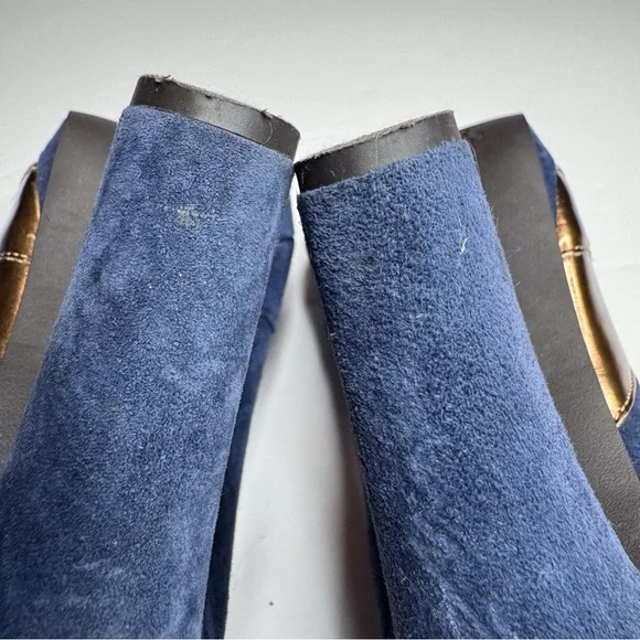 Seychelles x Corey Lynn Calter Come Get Me Platform Peep Toe Pumps Blue Copper - Picture 12 of 15